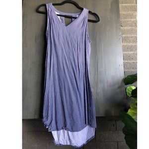 Blue and white pattern dress